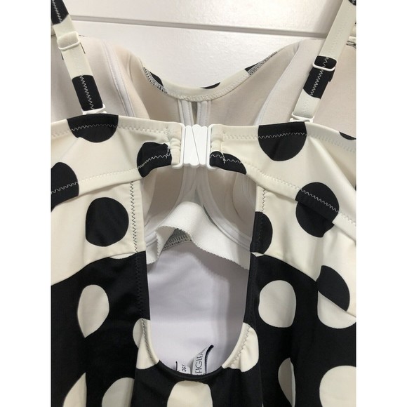 figleaves Swim Figleaves Womens Polka Dot One Piece Swimsuit Size